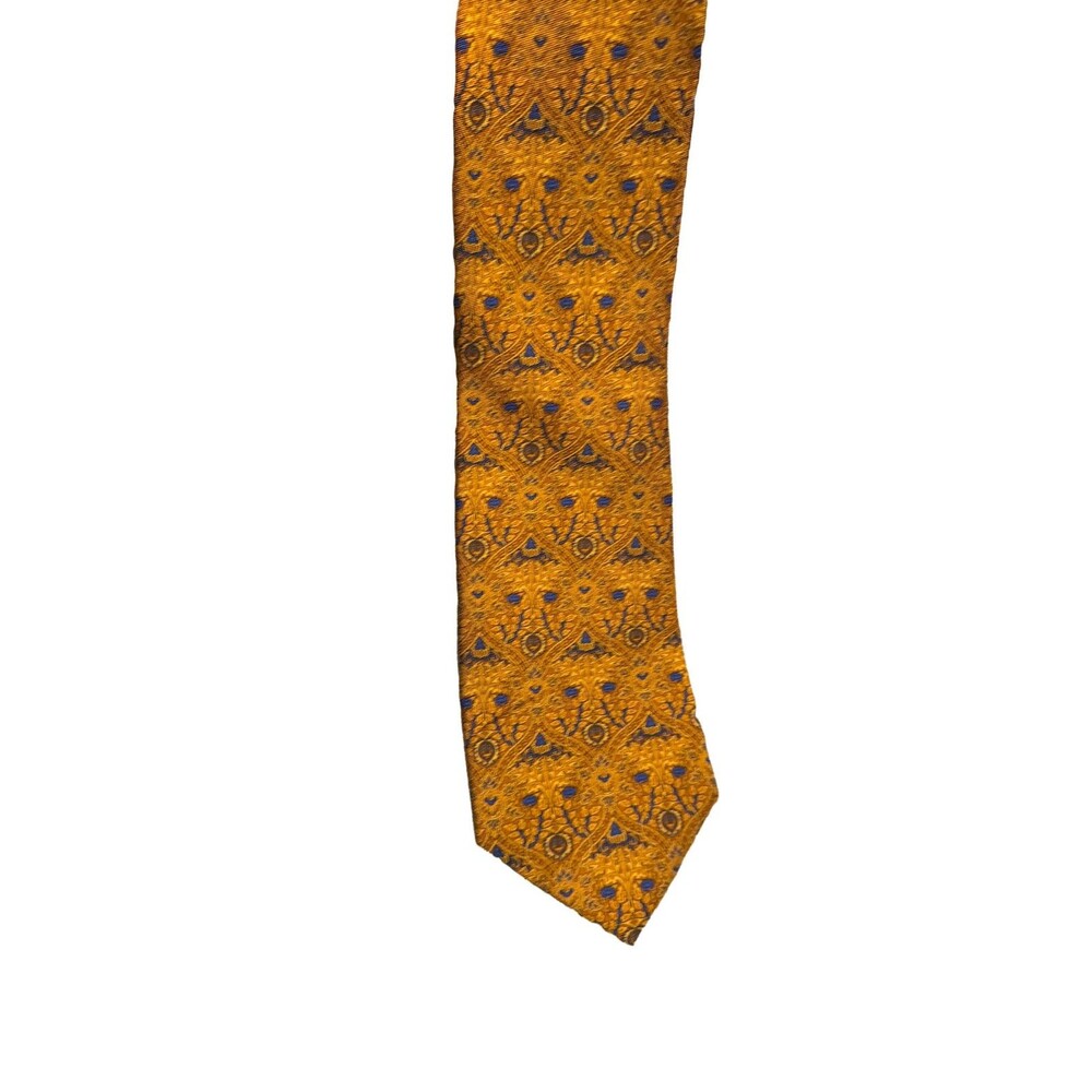 The Metropolitan Museum of Art Men's Silk Tie Gold Blue Baroque Pattern
